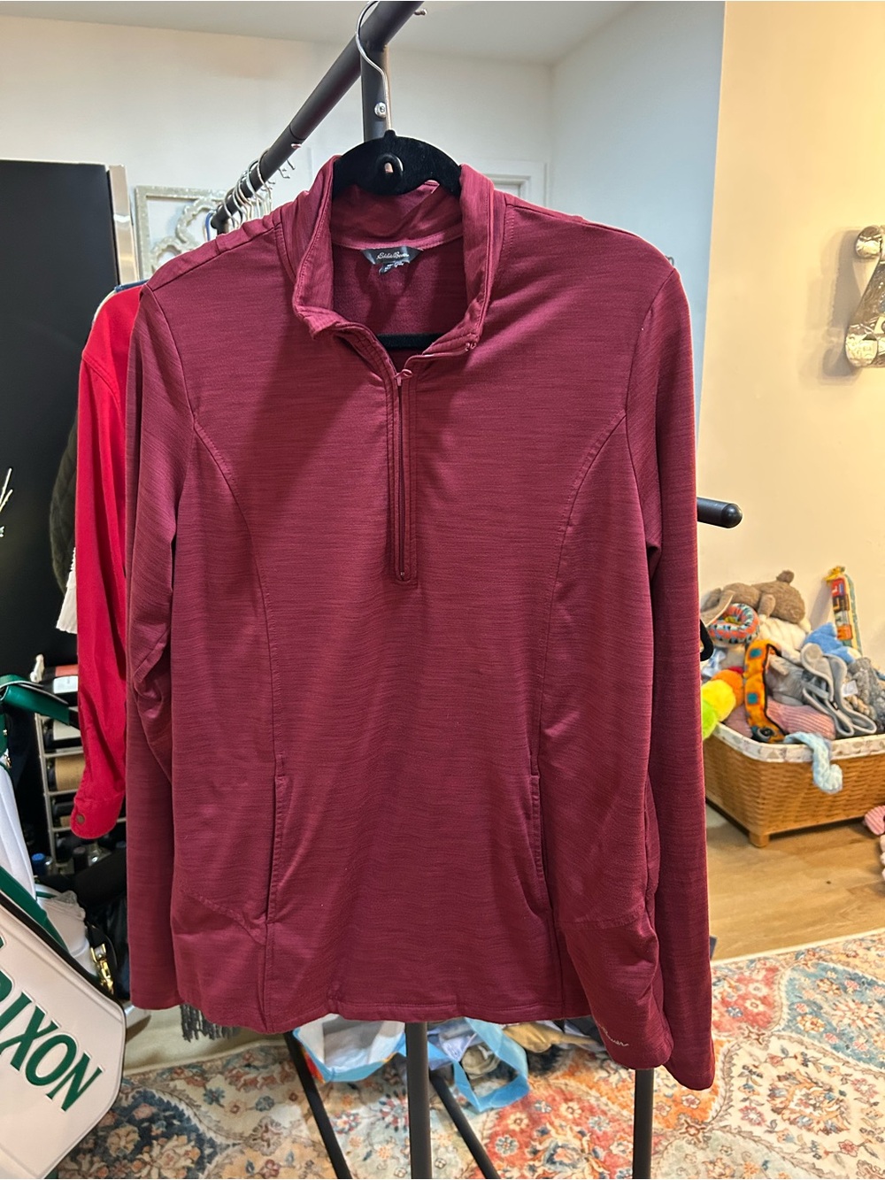 Eddie Bauer women’s  Burgundy 1/4 Zip Pullover Sweater